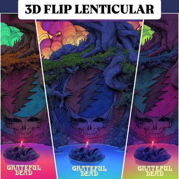 Ian Permana Grateful Dead 3D Flip Lenticular 18" x 24" 1mm PET X/100 COA Limited - Picture 7 of 7